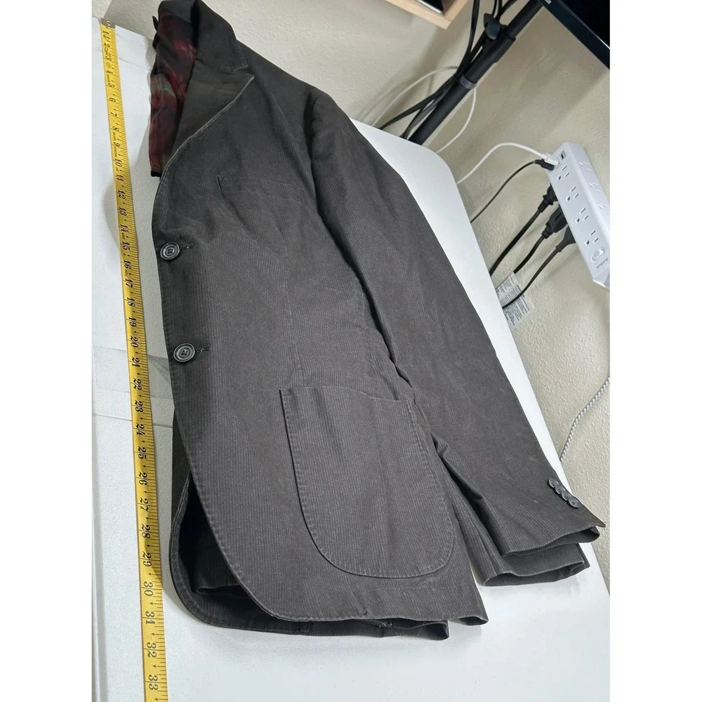 Kroon Blazer Men 44R Gray Bono Wash Jacket Sport Coat Cotton Smart Casual Office